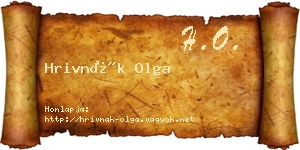 Hrivnák Olga névjegykártya