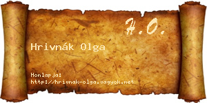 Hrivnák Olga névjegykártya
